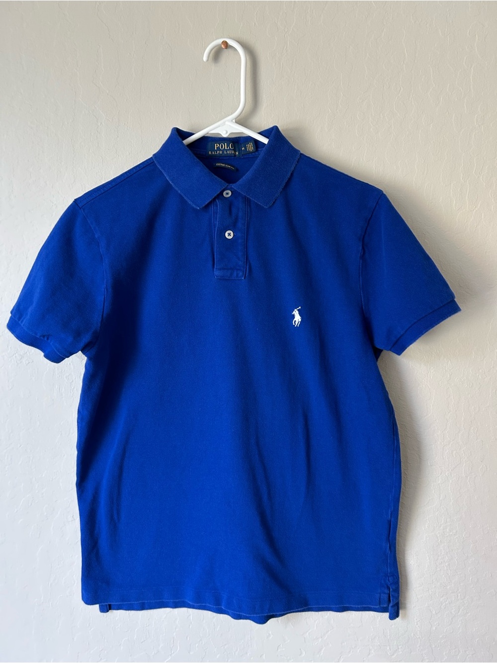 Polo by Ralph Lauren Men's Polo Shirt - Royal Blue Custom Slim Fit Medium